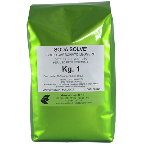 Greensistem: SODA SOLVE' KG. 1 (CARBONATO DI SODIO) - DETERGENTE MULTIUSO 