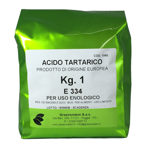 ACIDO TARTARICO KG. 1 - E 334 -ENOLOGICO - NATURALE