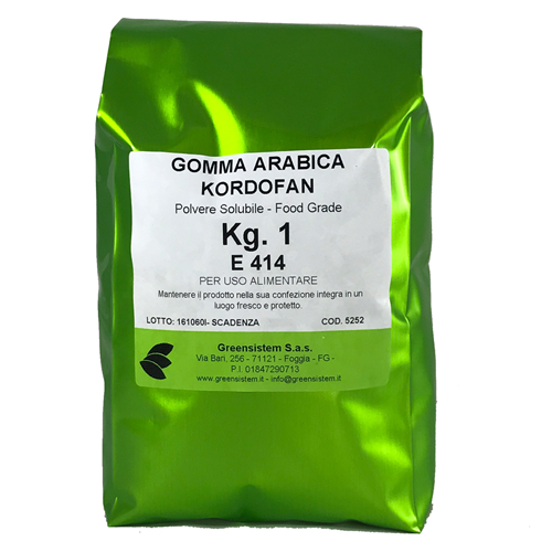 Greensistem: GOMMA ARABICA KG. 1 - E414 - PURA ALIMENTARE - POLVERE  KORDOFAN - GREENSISTEM