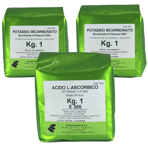 POTASSIO BICARBONATO KG. 01 E501 - BICARBONATO DI POTASSIO