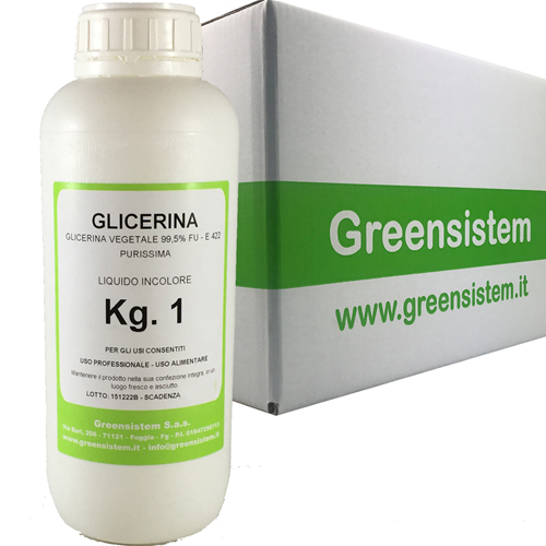 Greensistem: GLICERINA VEGETALE - OFFERTA 11 FLACONI DA KG. 1 - 99,7% FU  USP/EP - GREENSISTEM SAS