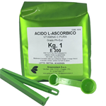 ACIDO ASCORBICO KG. 1 E300 - PURO 100% - NO OGM + 1 MISURINO + CLIP CHIUDISACCHETTO