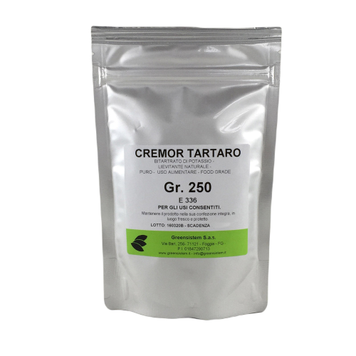 Greensistem: CREMOR TARTARO GR. 250 - DP (BITARTRATO DI POTASSIO) E336 PURO  ALIMENTARE 