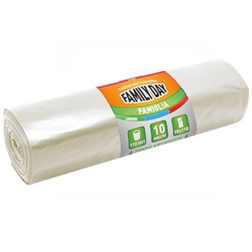 BUSTE PATTUMIERA BRIXO FAMILY CF. 10/PZ. 70X110 TRASPARENTI