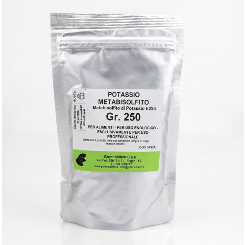 POTASSIO METABISOLFITO GR. 250 - ANTIOSSIDANTE VINO / BIRRA - ANTIMICROBICO